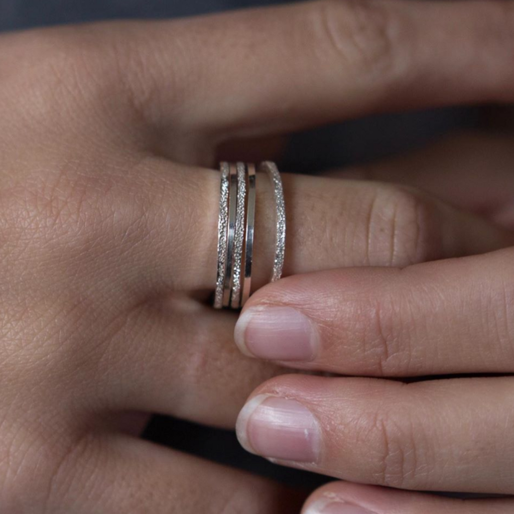 Diamond Dusted Stacking Ring: Super Skinny - Freshie & Zero