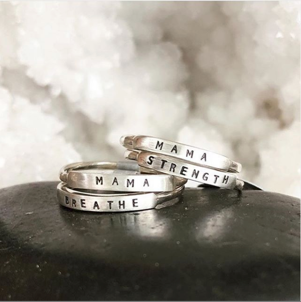 Breathe: Hand Stamped Message Stacking Ring - Freshie & Zero