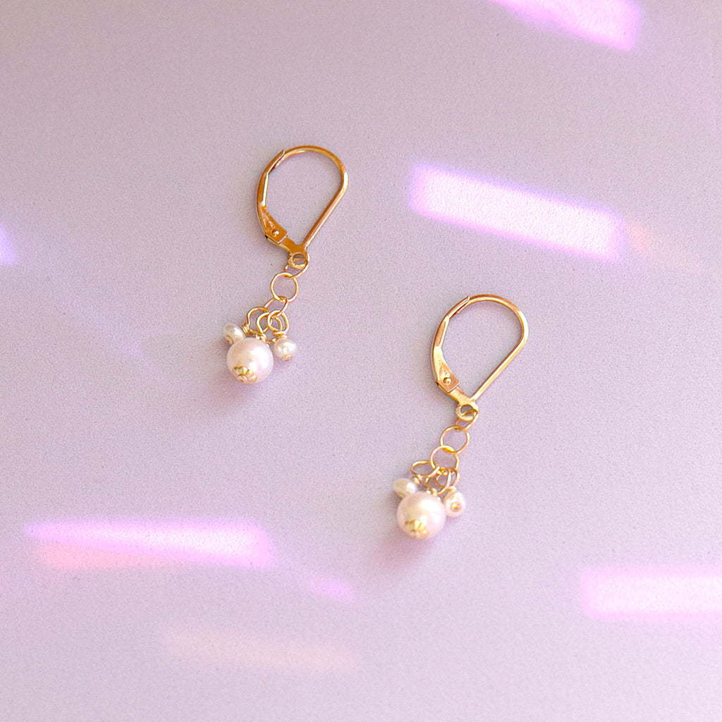 chloe white pearl earrings - Freshie & Zero Studio Shop