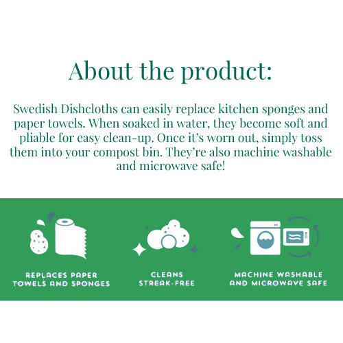 Ecologie Reusable Swedish Dish Cloths - Freshie & Zero Studio Shop