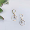 Sunrise Moonstone and Gold Circle Earrings - Freshie & Zero