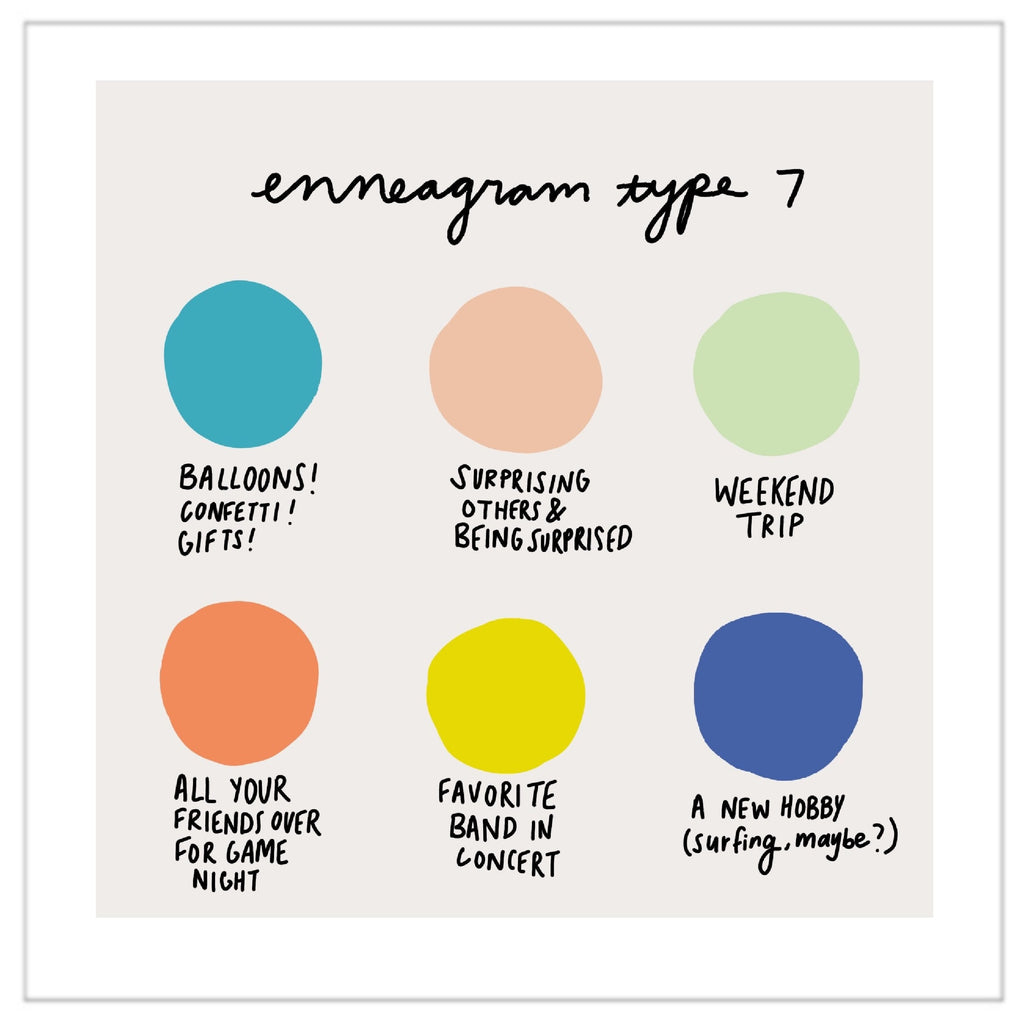 Enneagram Type 7 Art Print 6x6 - Freshie & Zero
