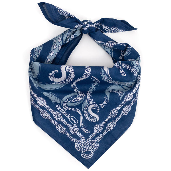Hemlock Bandana: Nautilus Navy Bandana - Freshie & Zero Studio Shop