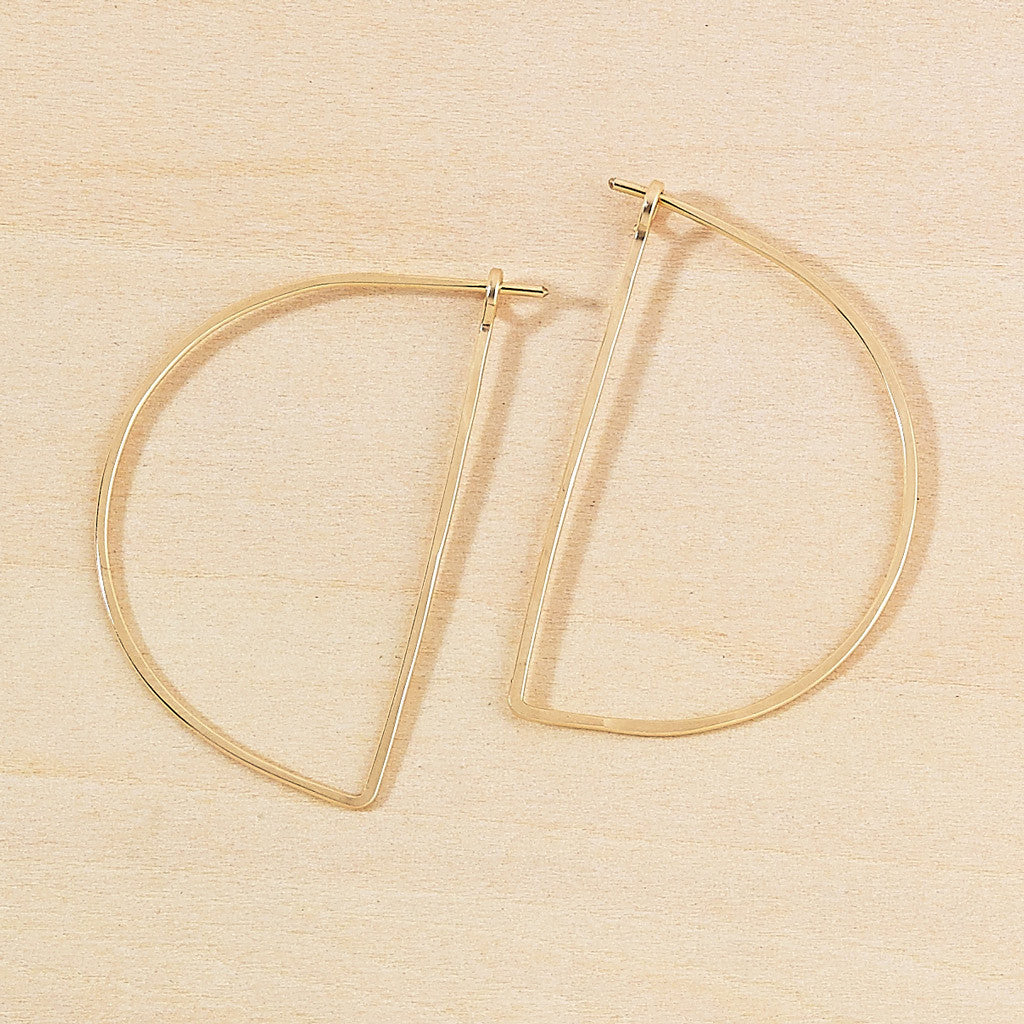 minimal half moon hoops - large - Freshie & Zero
