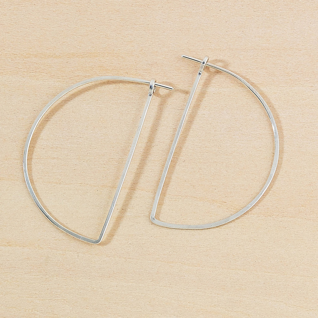 minimal half moon hoops - large - Freshie & Zero