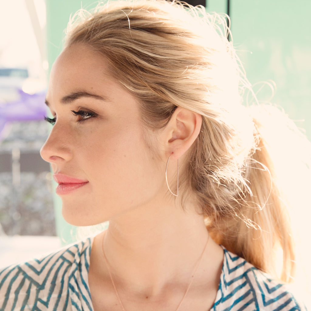 minimal half moon hoops - large - Freshie & Zero
