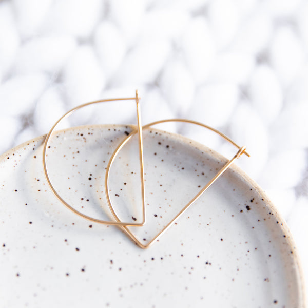 minimal half moon hoops - large - Freshie & Zero