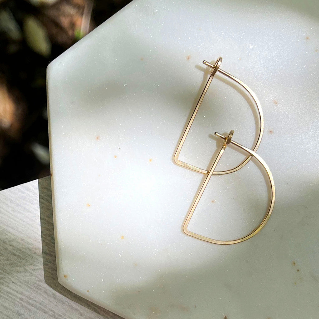 minimal half moon hoops - small - Freshie & Zero Studio Shop