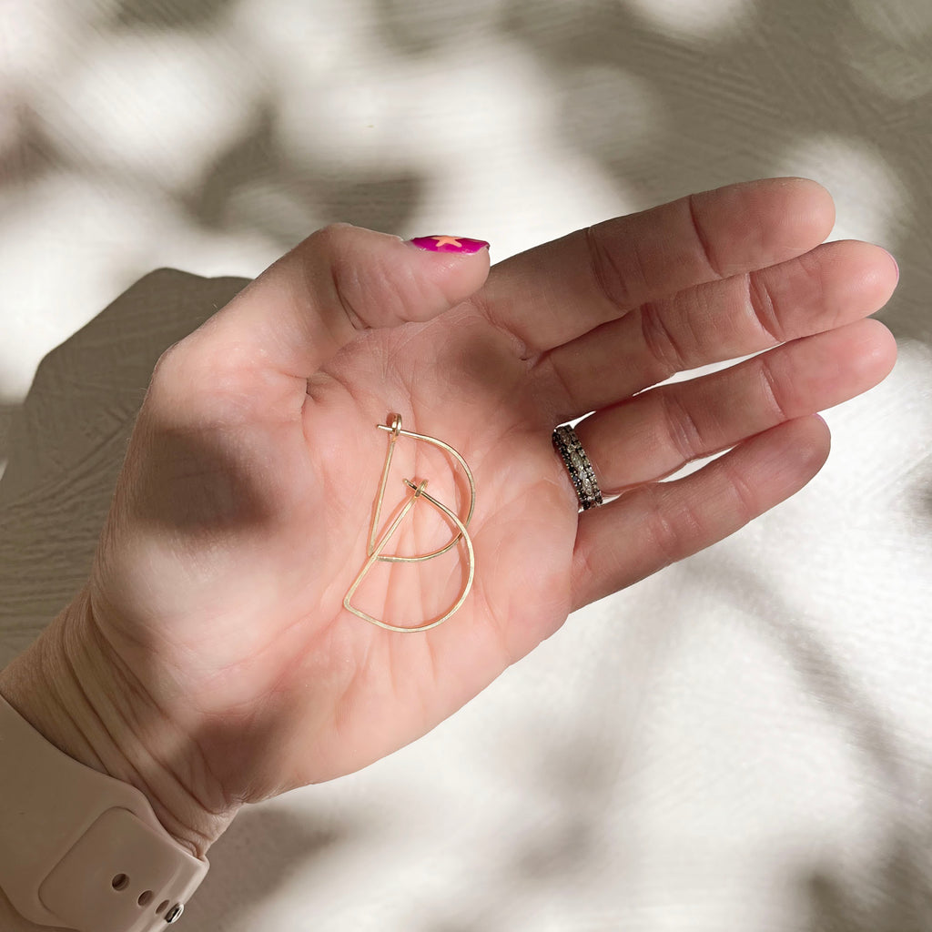 minimal half moon hoops - small - Freshie & Zero Studio Shop
