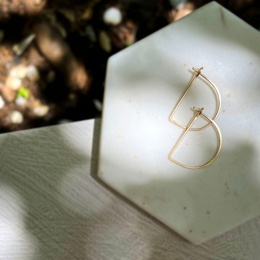 minimal half moon hoops - small - Freshie & Zero Studio Shop