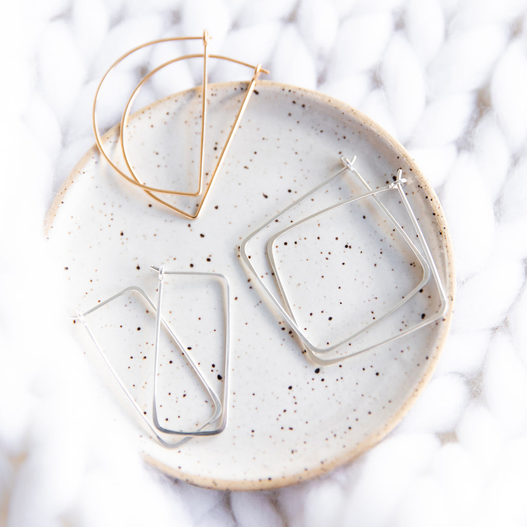 minimal half moon hoops - large - Freshie & Zero
