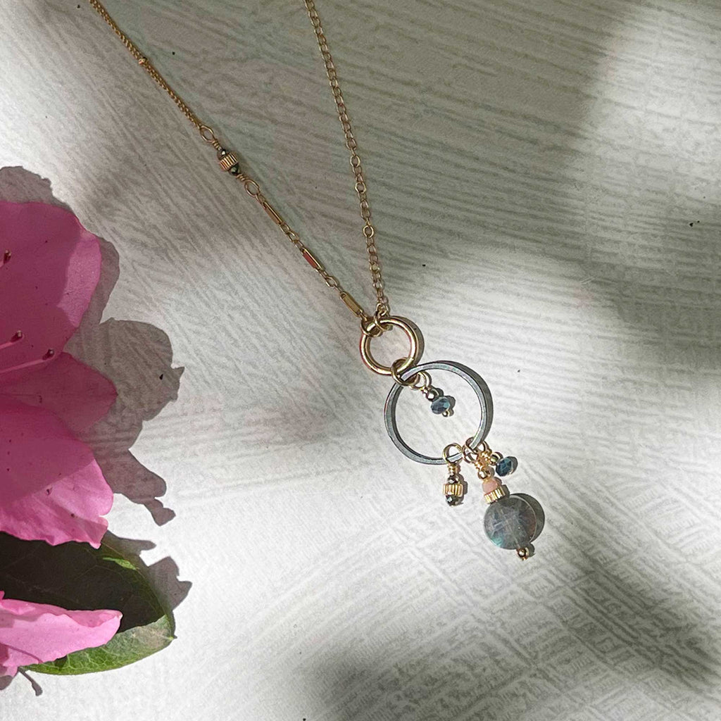 Portico Labradorite Mixed Gold Chains Necklace - Freshie & Zero Studio Shop