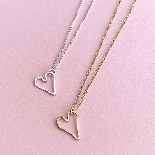 small modern heart necklace - Freshie & Zero