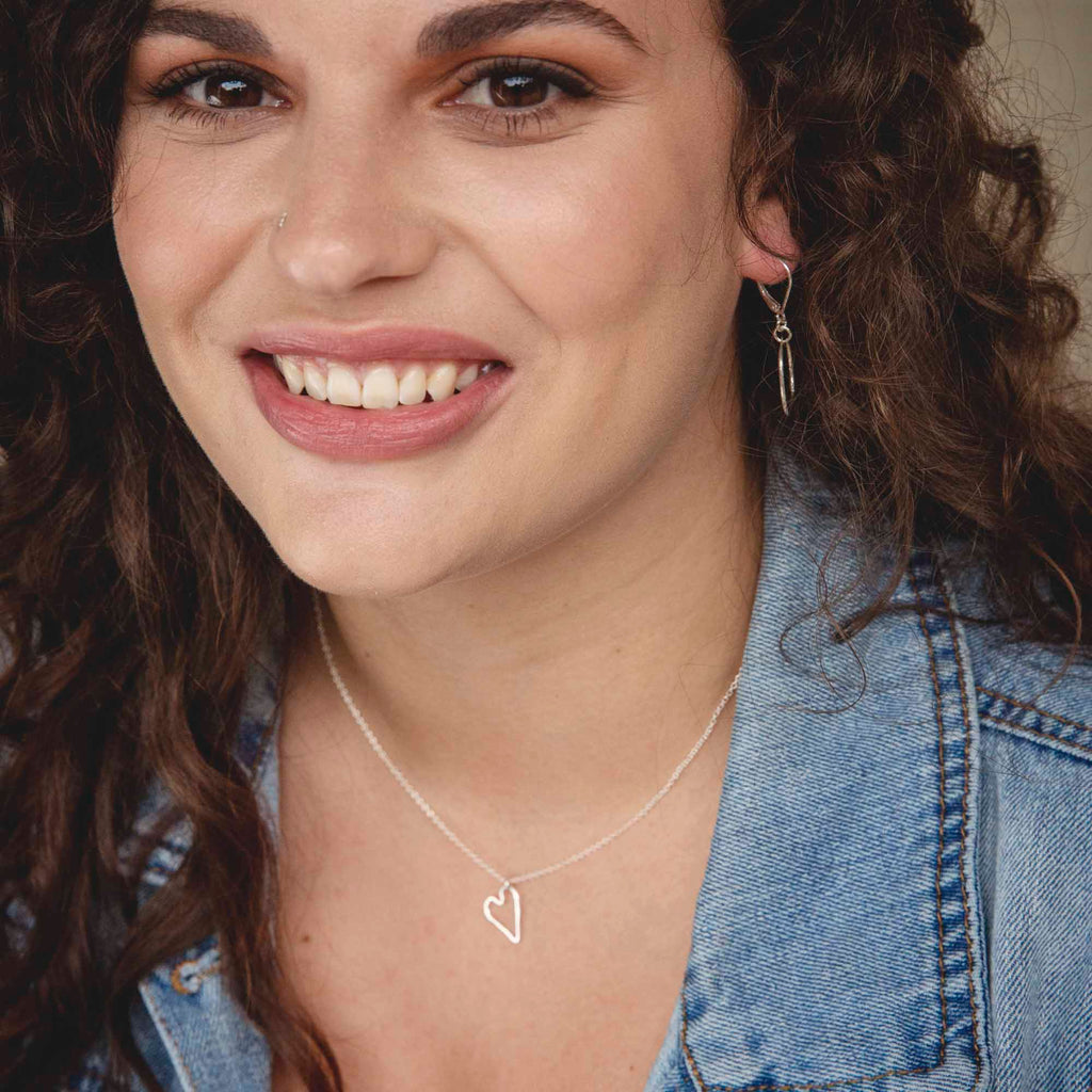 small modern heart necklace - Freshie & Zero